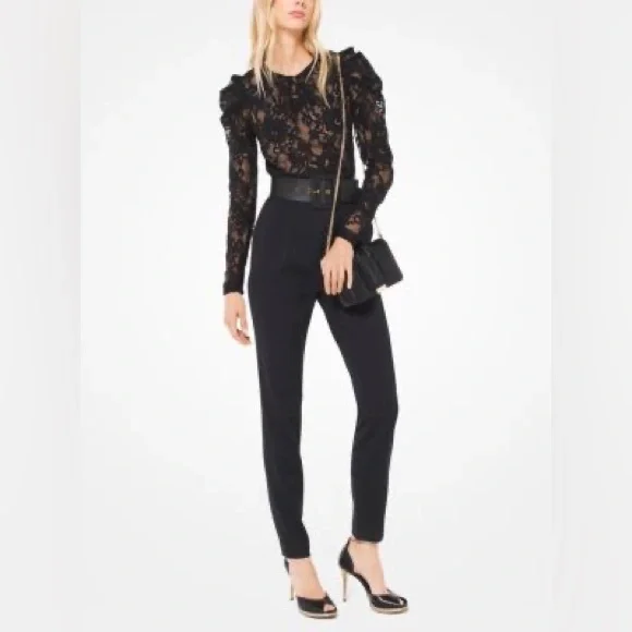 Michael kors black long sleeve best sale jumpsuit